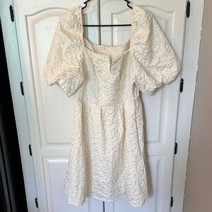 Shein Large Elegant Cream Textured Dress